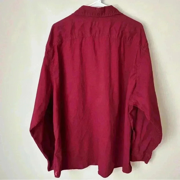 Wrangler Men’s Long Sleeve Button Down Maroon Red Collard Shirt Size 3XL - Picture 4 of 5